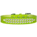Mirage Pet Products Two Row Clear Jewel Croc Dog CollarLime Green Size 16 720-06 LGC16